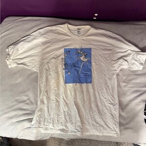 Fruit of the Loom White Tee with Blue Graphic